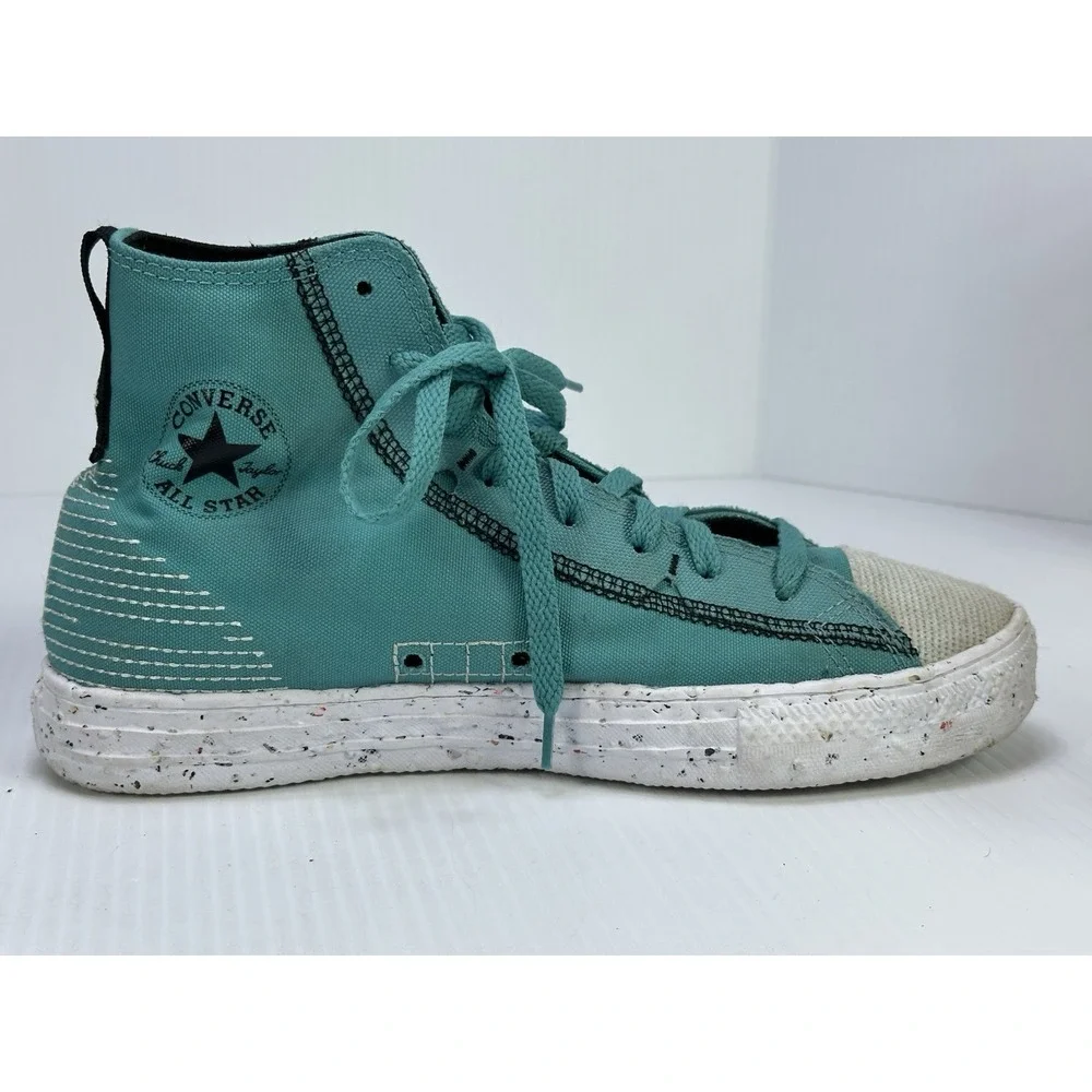 Converse Chuck Taylor All Star Turquoise High Top Sneakers Lace Up M 8 W 10 - Picture 6 of 14